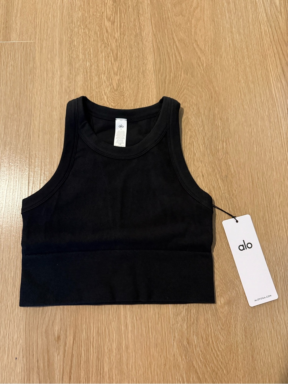 ALO Yoga Black Seamless Delight High Neck Bra
